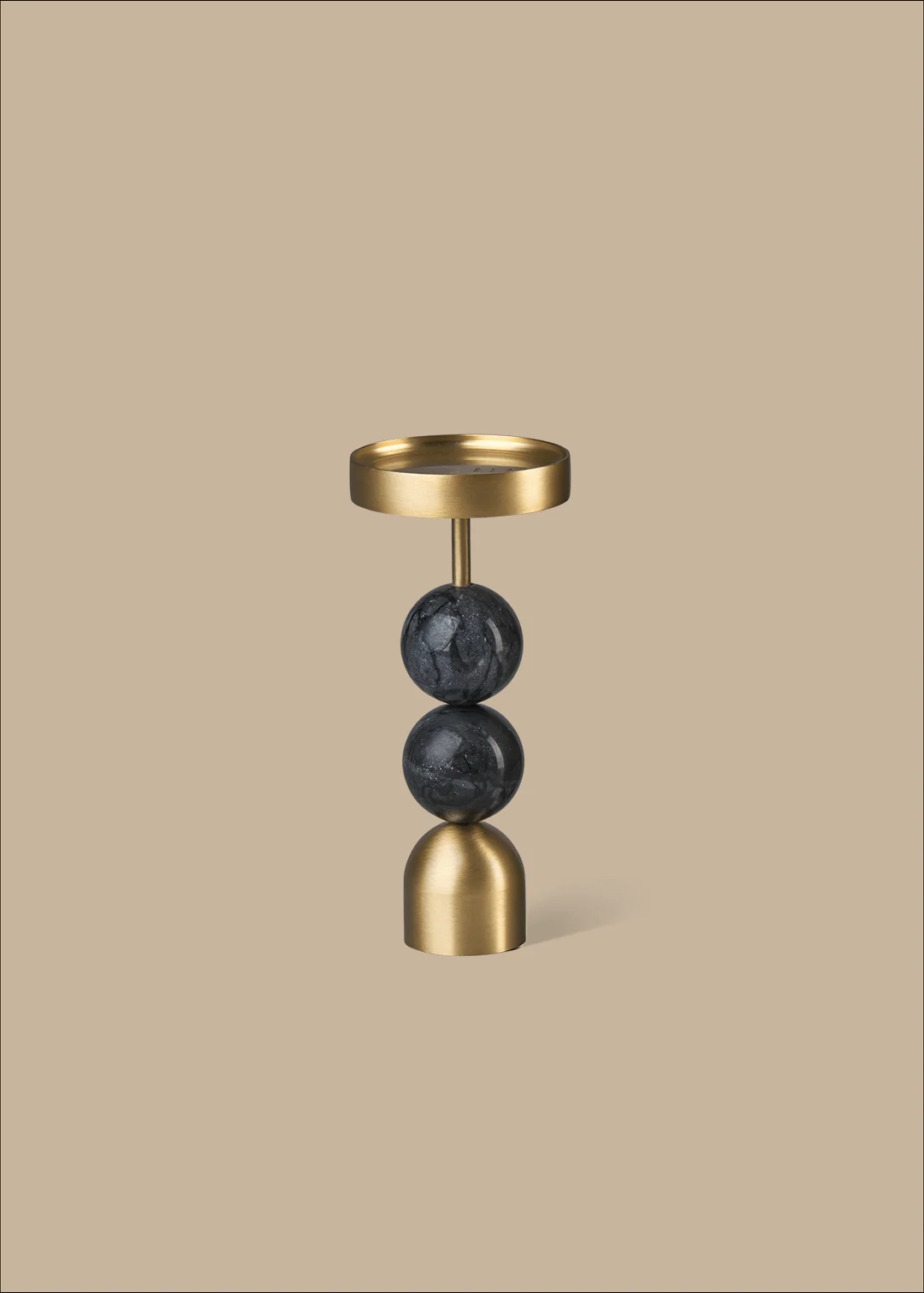Beaded Fountain Brass Candle Holder - Charcoal Large - Image 5