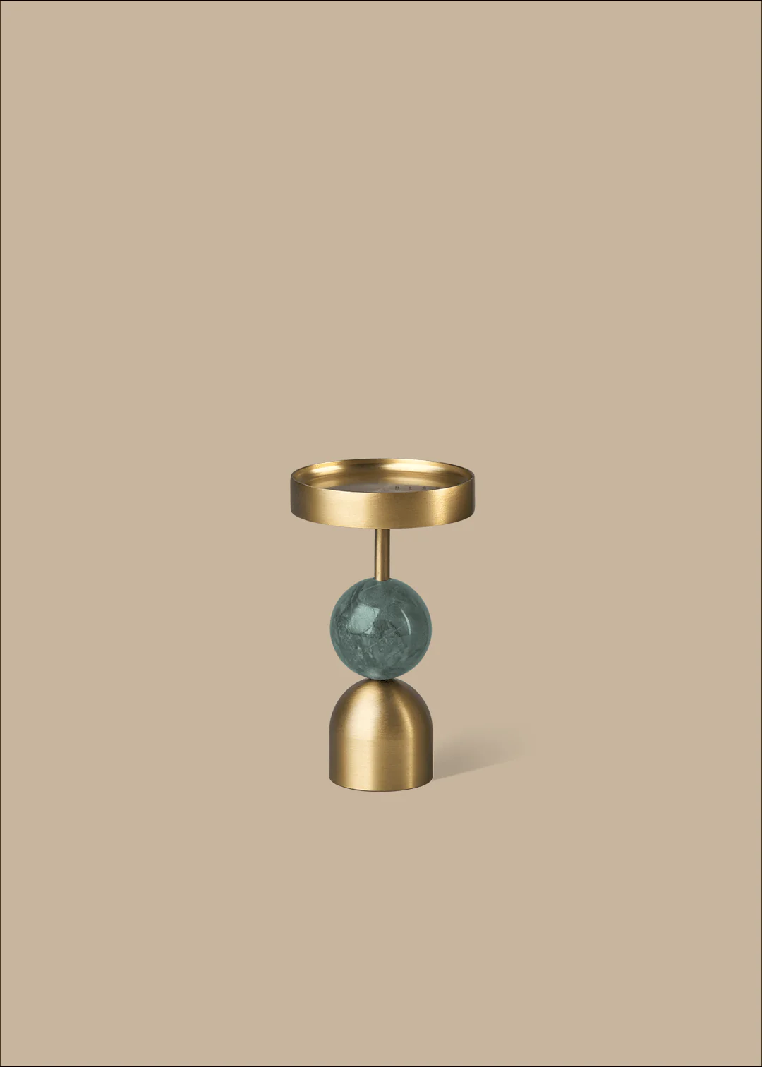 Beaded Fountain Brass Candle Holder - Green Medium - Image 6