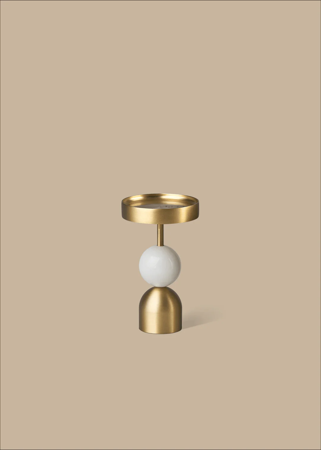 Beaded Fountain Brass Candle Holder - White Medium - Image 7