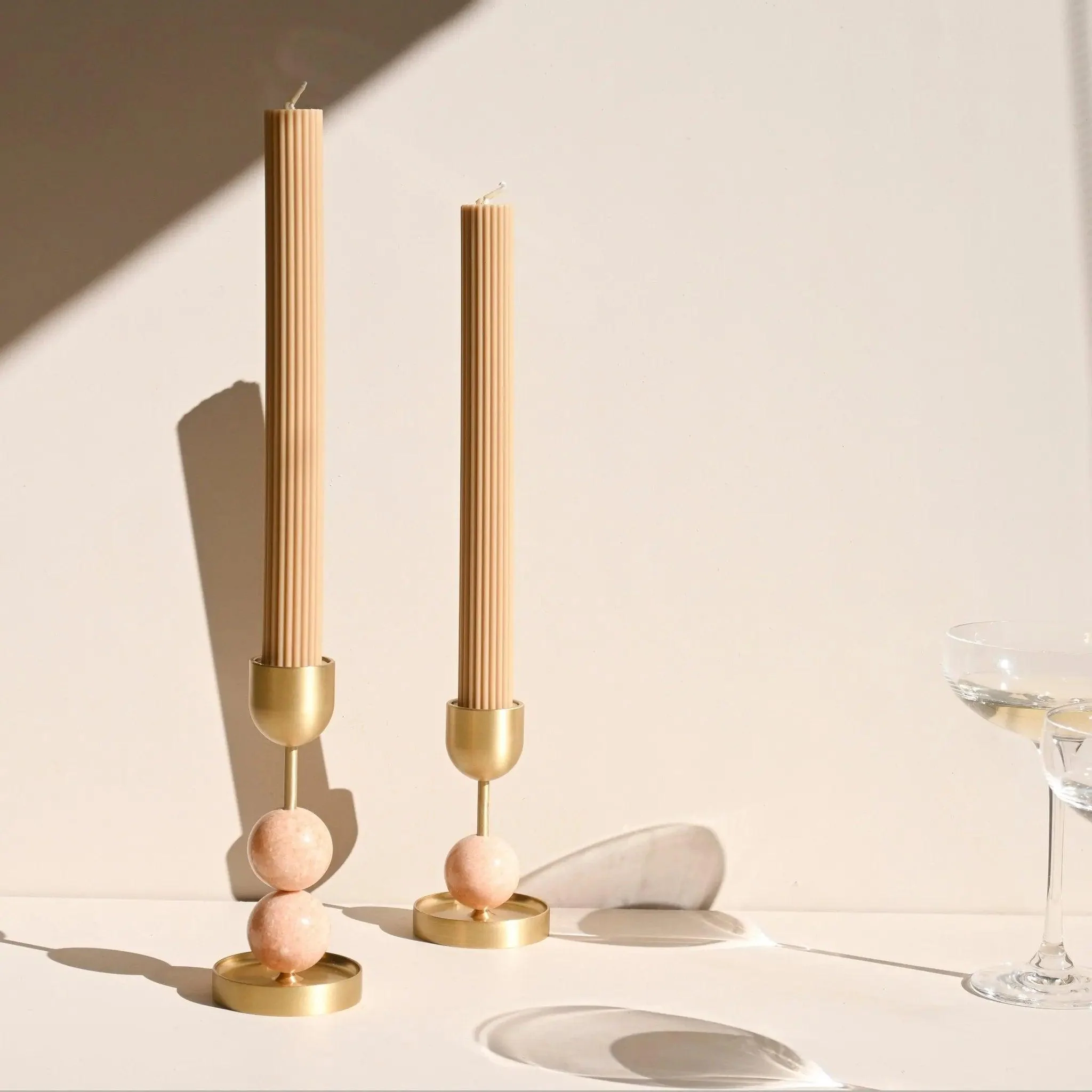 Column Pillar Candle Duo - Honey - Image 3
