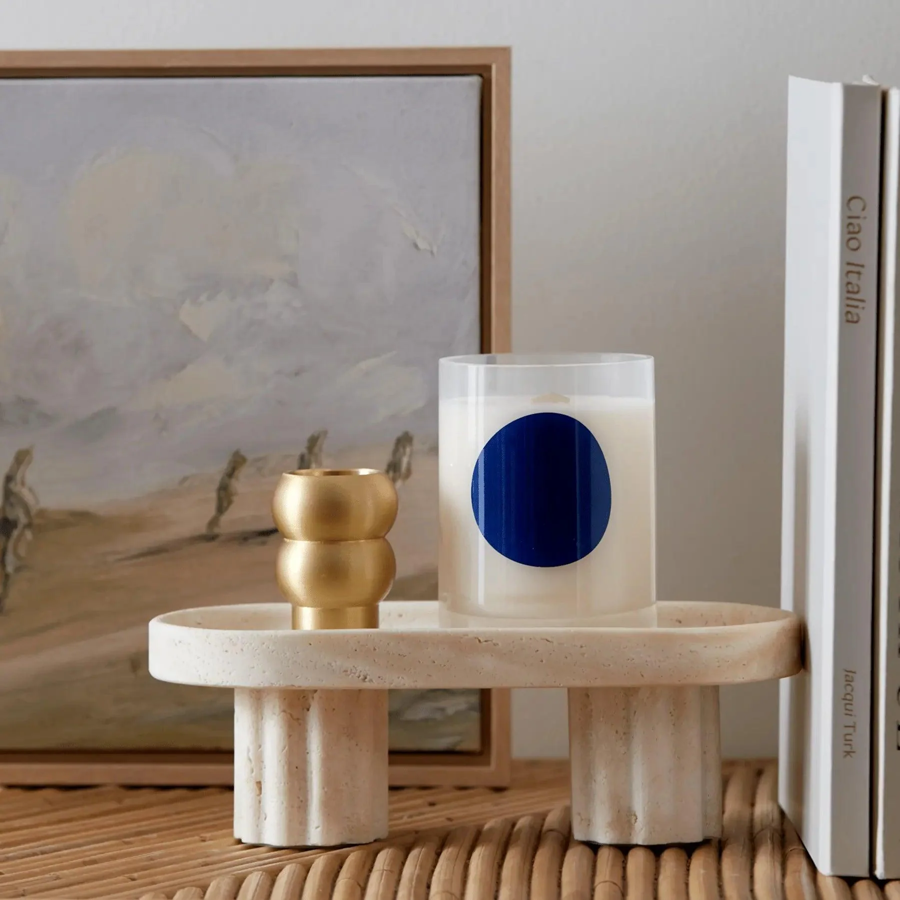 Column Tray -  Oval / Travertine - Image 4