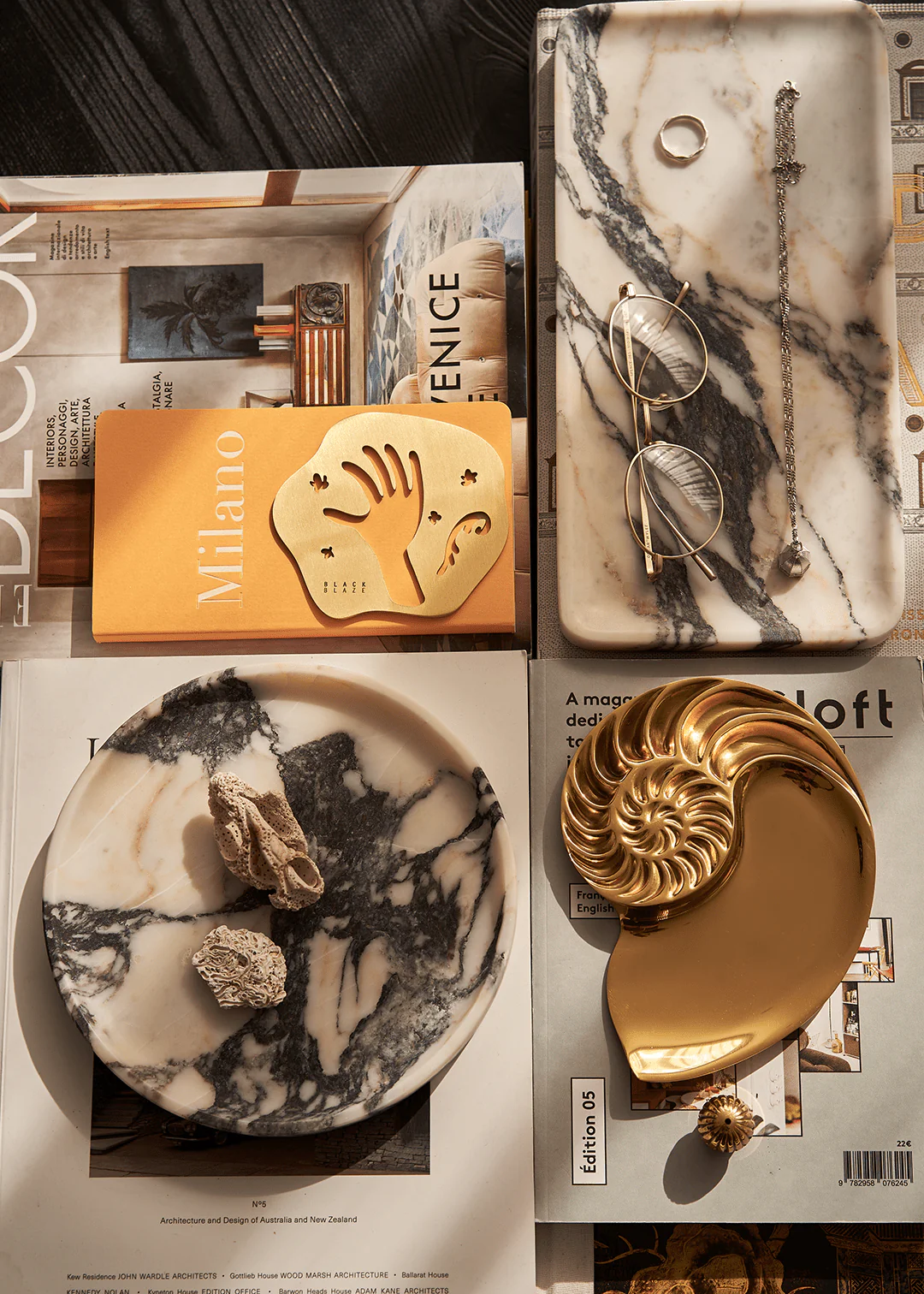 Linea Rectangle Marble Tray - Image 4