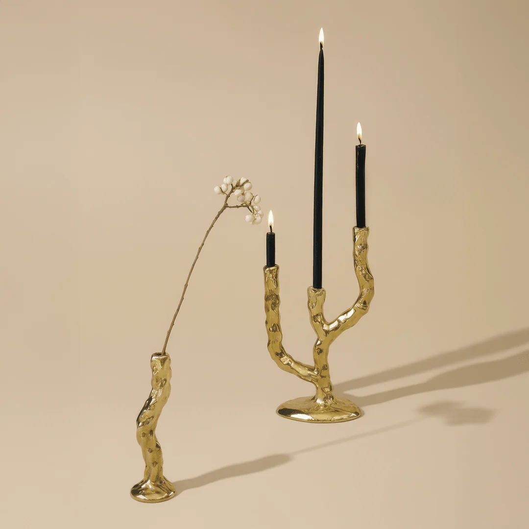 Twig Brass Candle Holder - Single - Image 5